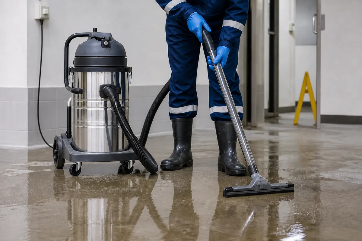 Aspiradora industrial para líquidos y residuos húmedos